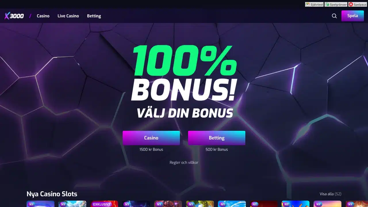 X3000:s svenska startsida i augusti 2026
