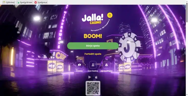 Jalla Casino startsida Sverige